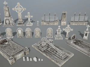 tombstone set 3D Model