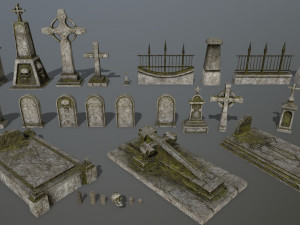 tombstone set 3D Model