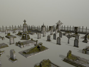 tombstone set 3D Model