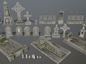 tombstone set 3D Model
