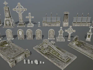 tombstone set 3D Model