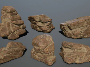 사막의 바위 3D 모델