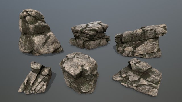 rocks 3D 模型 .c4d .max .obj .3ds .fbx .stl .blend 