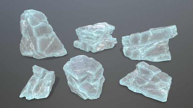 ice rocks 3D Model .c4d .max .obj .3ds .fbx .stl .blend 
