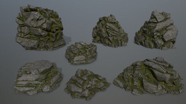 rocks 3D 모델 .c4d .max .obj .3ds .fbx .stl .blend 