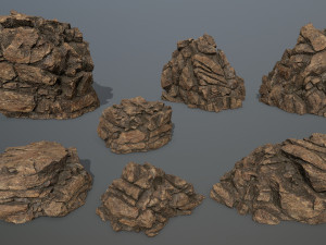 desert rock set 3D Модель