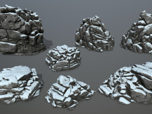 snow rocks Modelo 3D