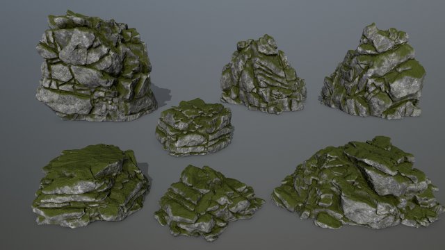 rocks Model 3D .c4d .max .obj .3ds .fbx .stl .blend 