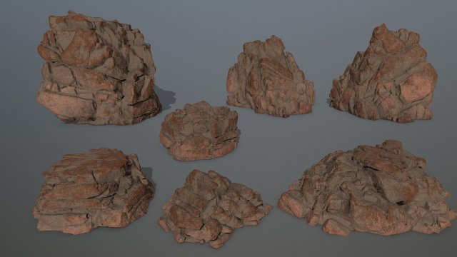 rocks Model 3D .c4d .max .obj .3ds .fbx .stl .blend 