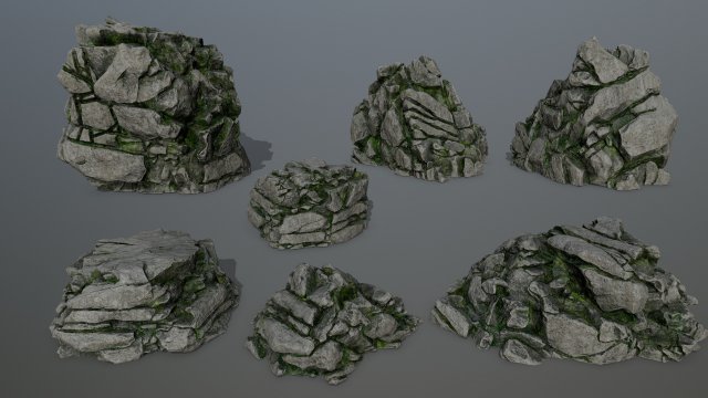 rocks Model 3D .c4d .max .obj .3ds .fbx .stl .blend 