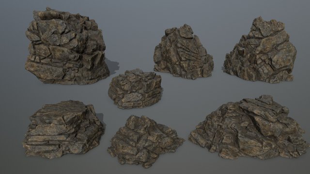 rocks 3D 模型 .c4d .max .obj .3ds .fbx .stl .blend 
