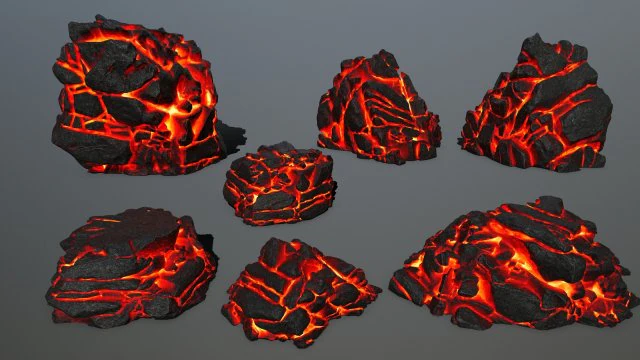 lava rock 3D Model .c4d .max .obj .3ds .fbx .stl .blend 