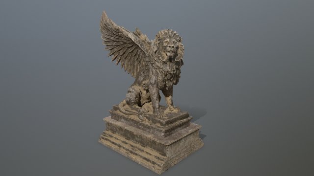 lion statue Model 3D .c4d .max .obj .3ds .fbx .stl .blend 