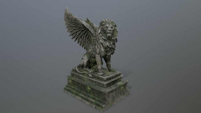 lion statue 3D Model .c4d .max .obj .3ds .fbx .stl .blend 