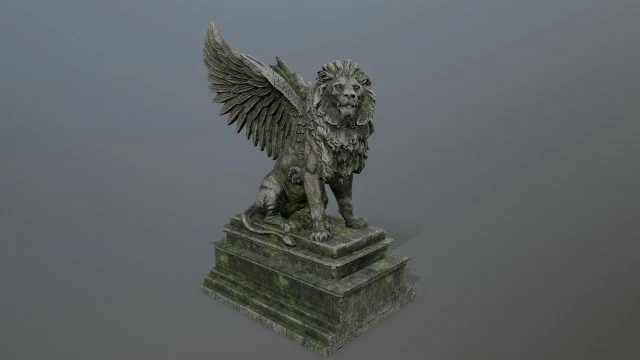 lion statue 3D Model .c4d .max .obj .3ds .fbx .stl .blend 