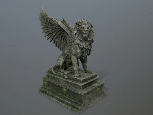 patung singa Model 3D
