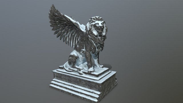 lion statue 3D Model .c4d .max .obj .3ds .fbx .stl .blend 