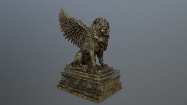 lion statue 3D 模型 .c4d .max .obj .3ds .fbx .stl .blend 