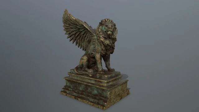 lion statue 3D Model .c4d .max .obj .3ds .fbx .stl .blend