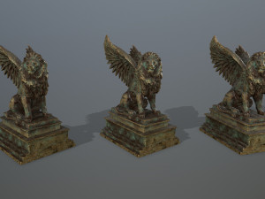 lion statue 3D 模型