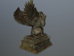 lion statue 3D 模型