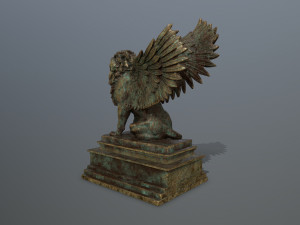 lion statue 3D 模型