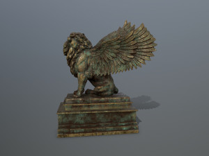 lion statue 3D 模型