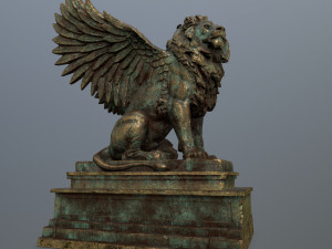 lion statue 3D 模型