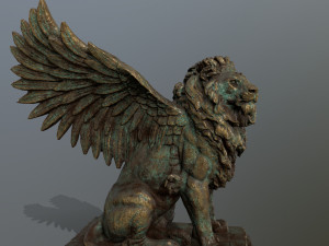 lion statue 3D 模型