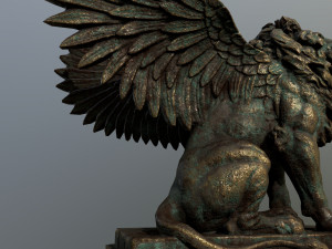 lion statue 3D 模型