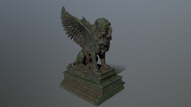 lion statue Modelo 3D .c4d .max .obj .3ds .fbx .stl .blend 