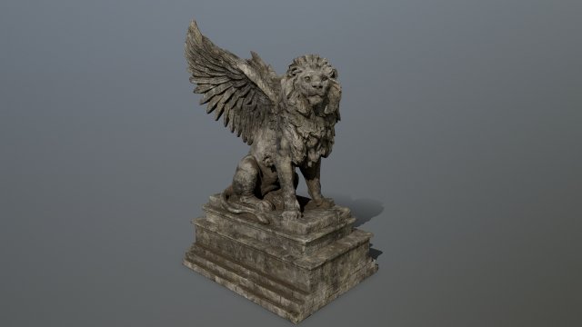 lion statue 3D Model .c4d .max .obj .3ds .fbx .stl .blend 