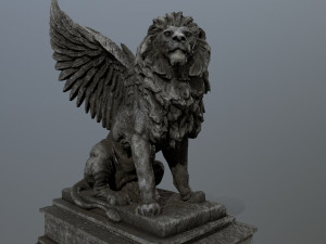 lion statue Model 3D
