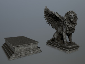 lion statue Model 3D