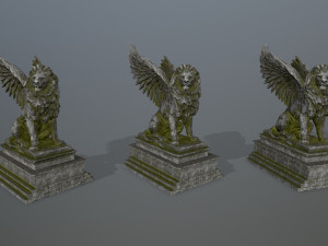 lion statue 3D मॉडल