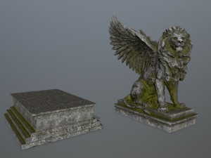 lion statue 3D मॉडल