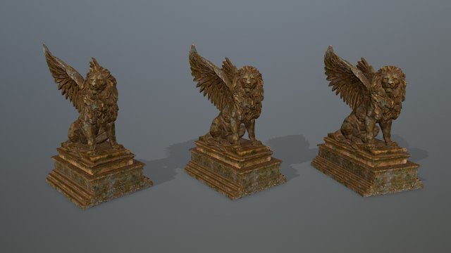lion statue 3Dモデル .c4d .max .obj .3ds .fbx .stl .blend 