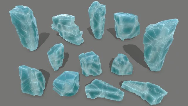 ice rocks 3D Model .c4d .max .obj .3ds .fbx .stl .blend 