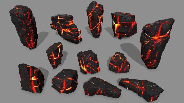 lava rock Modello 3D .c4d .max .obj .3ds .fbx .stl .blend
