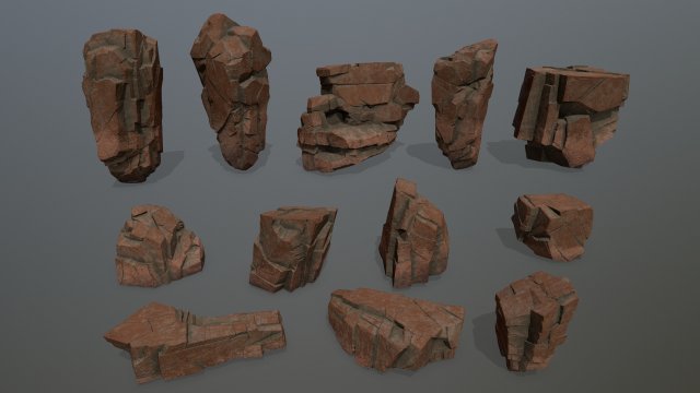 desert rock set Modèle 3D .c4d .max .obj .3ds .fbx .stl .blend 