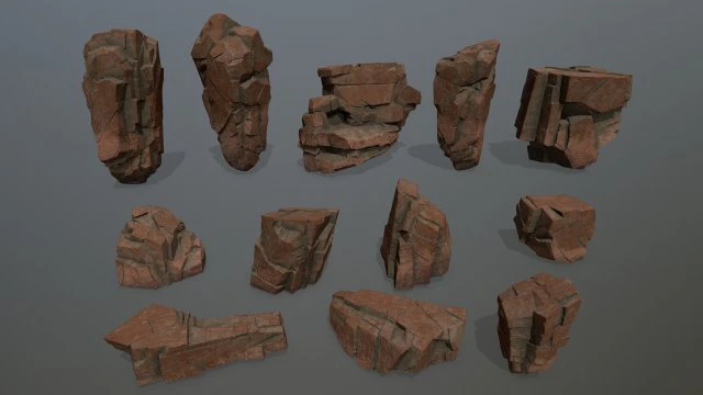 desert rock set 3D Model .c4d .max .obj .3ds .fbx .stl .blend