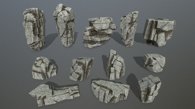 rocks 3D Model .c4d .max .obj .3ds .fbx .stl .blend