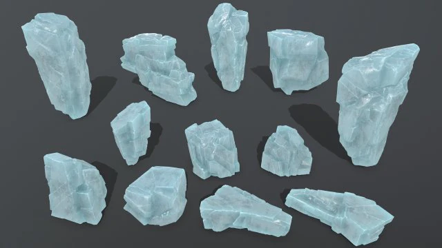 ice rocks 3D Model .c4d .max .obj .3ds .fbx .stl .blend 