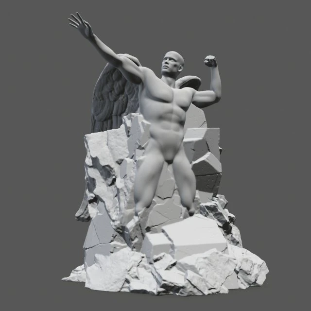 angel statue 3D Print Model .c4d .max .obj .3ds .fbx .stl .blend 