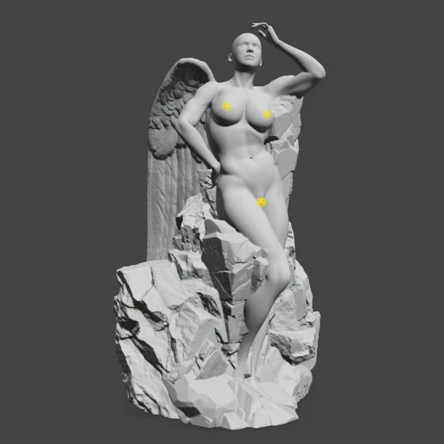 angel statue 3D Print Model .c4d .max .obj .3ds .fbx .stl .blend 