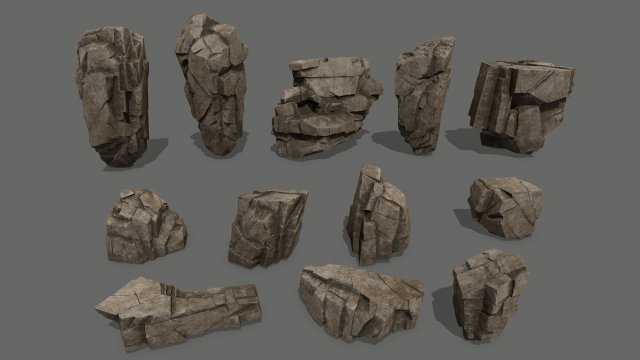 rocks 3D Modell .c4d .max .obj .3ds .fbx .stl .blend 