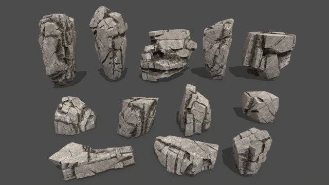 rocks 3D Model .c4d .max .obj .3ds .fbx .stl .blend 