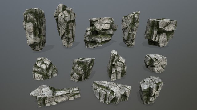 rocks 3D Model .c4d .max .obj .3ds .fbx .stl .blend 