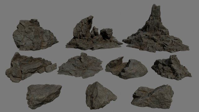 rocks 3D Model .c4d .max .obj .3ds .fbx .stl .blend 