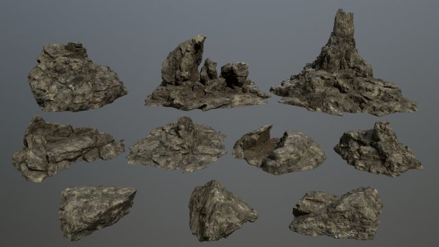 rocks 3Dモデル .c4d .max .obj .3ds .fbx .stl .blend 